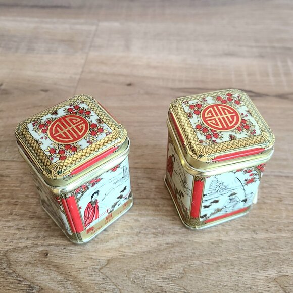 2 vintage Sow Mee Tea tin containers. - Picture 2 of 5